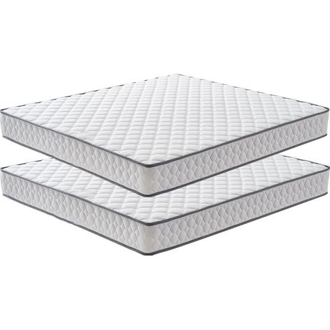 Iztoss – Lot de 2 matelas mousse 140x190cm – Épaisseur 14 cm – Fermeté modérée – Zones de confort – Super respirant pour sommeil réparateur