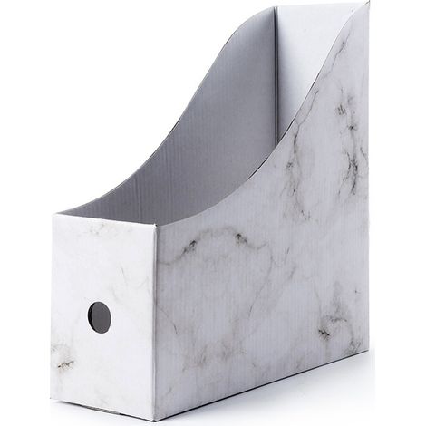 Lot de 3 porte-revues robustes en carton, porte-dossiers, boîte de rangement pour magazines, porte-documents de bureau (1/3)