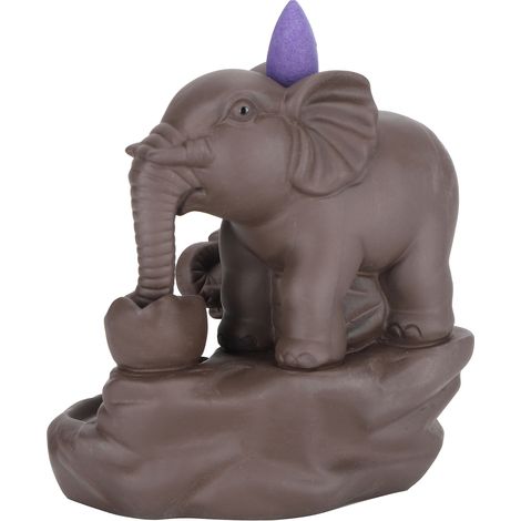 Brûleur d'Encens Éléphant Cascade, Diffuseur d'Aromathérapie à Contre-Courant Décoratif (1/5)