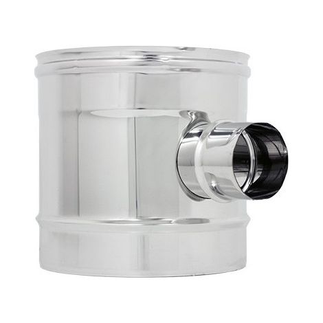 Raccordo inox a t braga doppia parete di 130 - de 180 mm codino mono parete m 80mm (1/2)