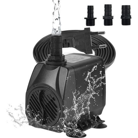 1 Pompe Aquarium, Débit 2500L/H, Hauteur 2,5M, Pour Fontaine Extérieur Et Bassin