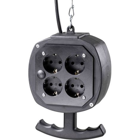 AS Schwabe 60971 8 scomparti Multipresa Nero