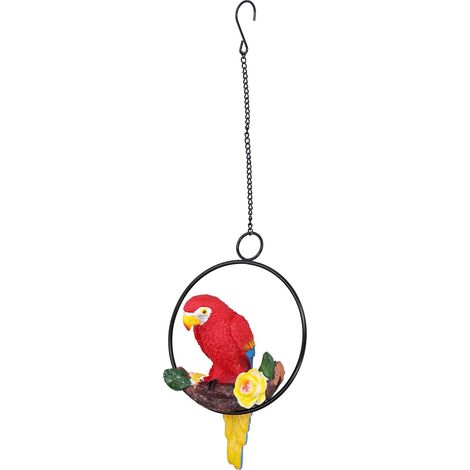 Pendentif perroquet ara pour jardin, sculpture suspendue en résine synthétique pour la décoration de jardin, terrasse et pelouse (1/5)