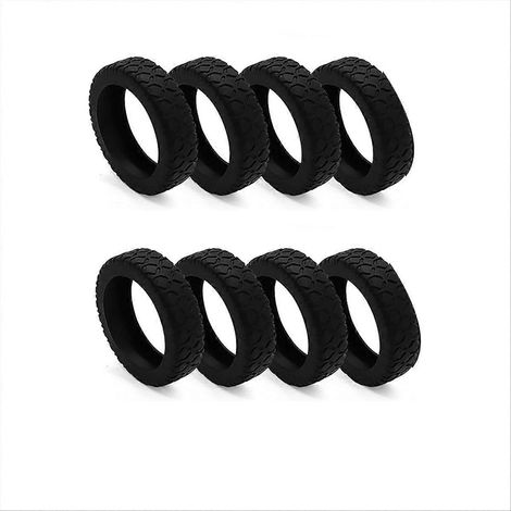 Lot de 8 housses de roues de valise en silicone noir, compatibles avec la plupart des valises à 8 roues multidirectionnelles. (1/5)
