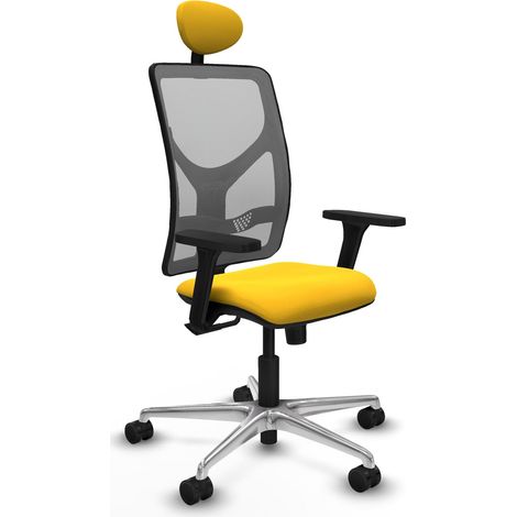 Chaise de bureau piqueras y crespo Motilla gris similicuir jaune (1/2)