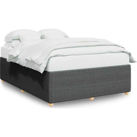 Maison Exclusive - Cadre de lit sans matelas gris foncé 160x200 cm tissu (1/5)