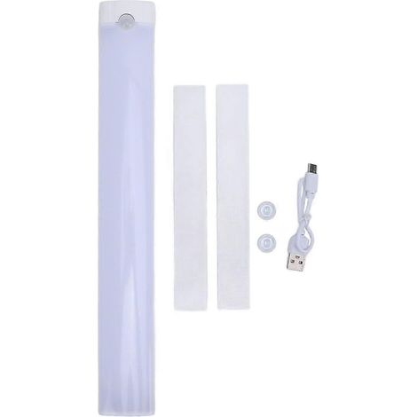 Lampe LED pour armoire avec détecteur de présence, trois couleurs à intensité variable, alimentée par batterie, rechargeable par USB, compatible avec les armoires, installation sous les armoires à 30  (1/5)