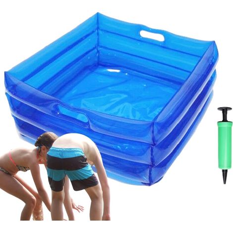Bain de pieds gonflable pour la plage Avec pompe incluse, pliable et portable Spa bain de pieds adapté pour et spa en extérieur, arrière-cour et cour, plage, camping, piscine et échelle d'entrée (1/5)
