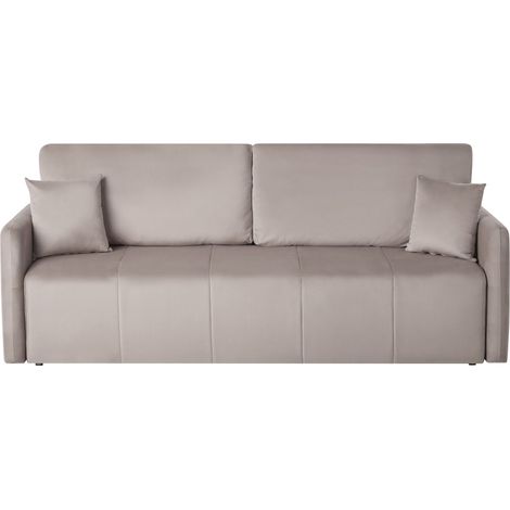 Schlafsofa 3-Sitzer EGGE Samtstoff Taupe