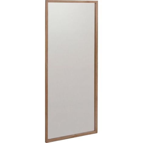 Miroir MCA HHG-391, miroir mural, miroir de dressing, miroir d'entrée, 120 x 50 x 2 cm, verre, bois massif de chêne