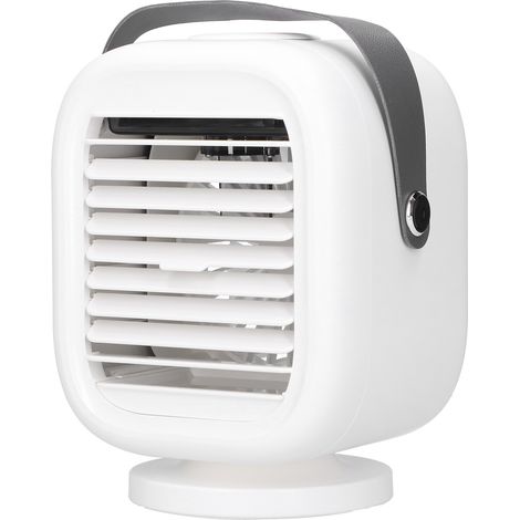 Ventilateur rafraîchissant humidificateur 190 ml, rechargeable par USB, tête oscillante à 120°, blanc, idéal pour la maison et le bureau. (1/5)