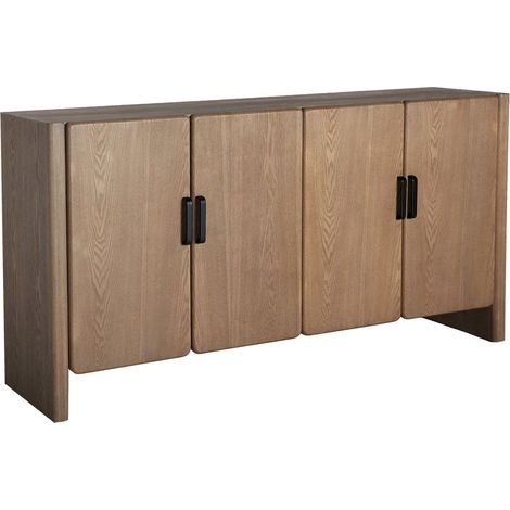 Buffet nordique en bois de frêne et fer noir style scandinave - Bois clair naturel et noir (1/5)