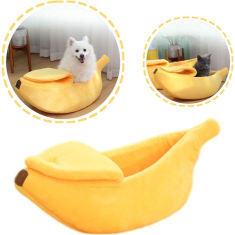 Lit en forme de banane pour animaux de compagnie