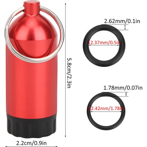 Joint torique pour valve de bouteille de plongée, bague d'étanchéité rouge pour mini réservoir MT02 (1/2)