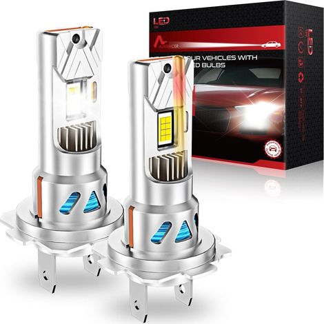 H7 LED Light Bulb, 40000LM 6500K Copper Tube Cooling Ready to Use, Pack of 2 (1/5)