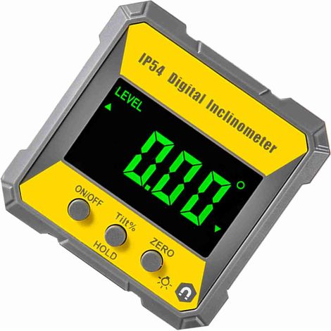 Rapporteur d'angle numérique LCD 4 x 90 degrés, inclinomètre magnétique, précision 0,2°, niveau à bulle, IP54, instrument de nivellement électrique pour machines à bois et réparation automobile (1/4)