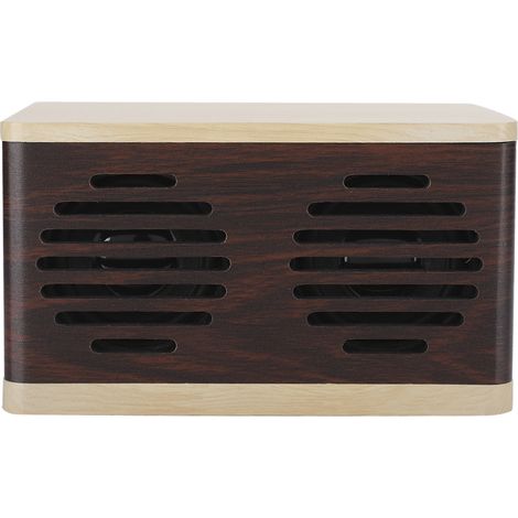 Mini enceinte Bluetooth portable D7 Splicing Wood Grain avec caisson de basses, câble audio et de chargement (1/5)