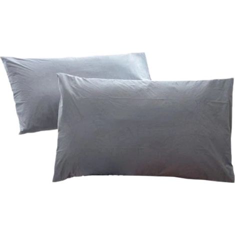 Taies d'oreiller en coton 50 x 70 cm, anti-acariens et hypoallergéniques, en fibre de bambou, grises, lot de 2 (1/4)
