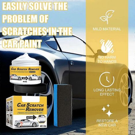 Pâte à polir haute performance pour réparer les rayures de peinture automobile, avec éponge, pour voiture (1/4)