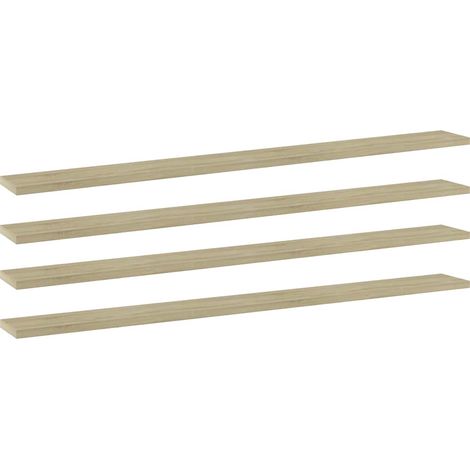 805368 vidaXL Bookshelf Boards 4 pcs Sonoma Oak 100x10x1,5 cm Engineered Wood (1/5)