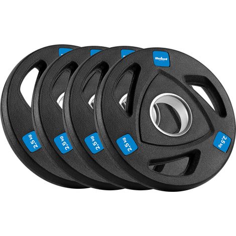 Juego de pesas olímpicas de hierro fundido: 4 discos de 2,5 kg y 10 kg, de 51 mm (Rebel). (1/5)