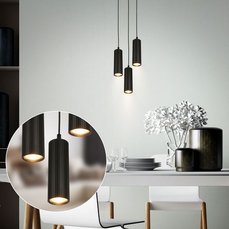 Briloner LED Pendelleuchte Höhenverstellbar Ø20x120 cm GU10 Fassung max. 9W 3-flammig Schwarz - Hängelampe Esszimmer Esstisch Wohnzimmer (1/5)