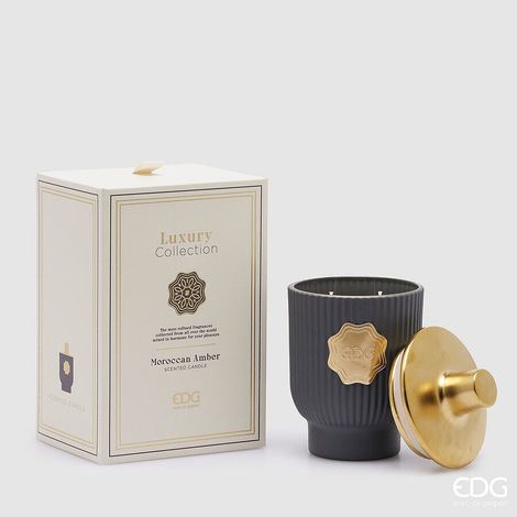 EDG Enzo De Gasperi Candela Luxury H 16 Cm D 10 Cm Moroccan Amber