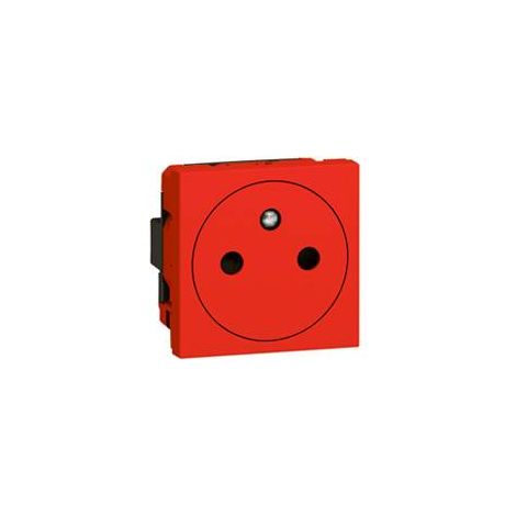 Prise de courant 2P+T Surface Mosaic 2 modules avec connexion par bornes automatiques - rouge antimicrobien LEGRAND 077133 (1/3)