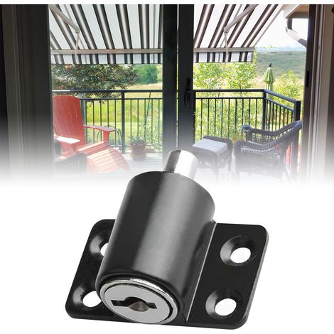 Diebstahlsicheres Schloss aus schwarz lackiertem Aluminium für Fenster und Türen mit 2 Schlüsseln und Befestigungsmaterial (1/5)