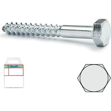 blister tornillo rosca madera cabeza hexagonal din 571 cincado largo 40mm diámetro 8mm