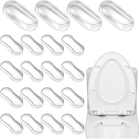 Transparentes Silikon-Toilettenkissen – Pufferkissen für Toilettensitze zur Schalldämpfung und zum Schutz vor Stößen (1/2)