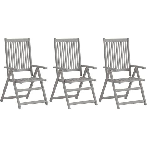 Maison Exclusive - Verstellbare Gartenstühle 3 Stk. mit Auflagen