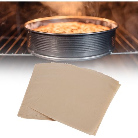 100 feuilles de cuisson antiadhésives en papier sulfurisé, tapis de cuisson en silicone, accessoires de cuisine (marron) (1/5)