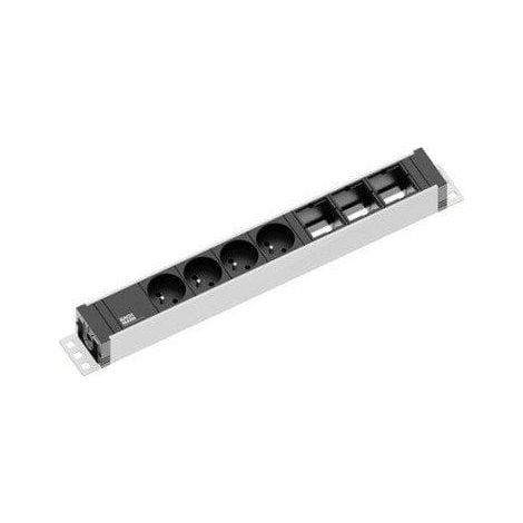 Bachmann Universelle Steckdosenleiste schwarz 4 Steckdosen 3m Kabel