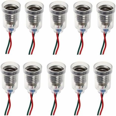 - 10PCS E10 Lampes Base LED Montage à Visser Petites Ampoules Titulaire Lumière Douille avec Douille de Fil pour Circuit d'Expérimentation Home Test Électrique Accessoires (1/5)