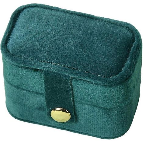 Boîte de rangement compacte en velours pour bijoux, mini étui carré pour boucles d'oreilles / bagues de couple / clous d'oreilles ( ) (1/2)