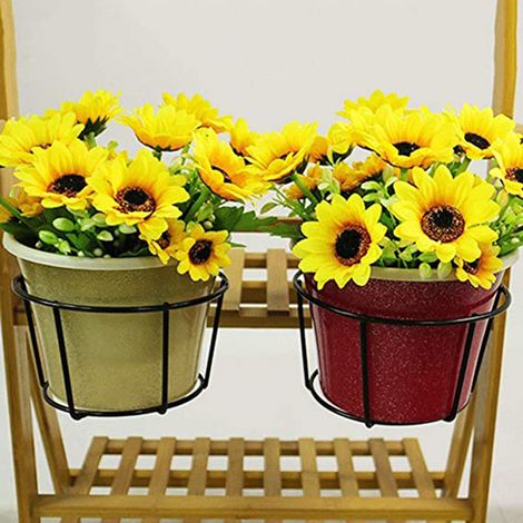 Supports de suspension pour pots de fleurs en fil de fer, étagère pour balcon, terrasse ou balcon, décoration (1/5)