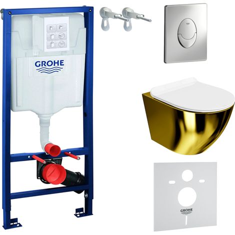 GROHE WC Set mit Vorwandelement, Wand-WC und Spülknopf (1/5)