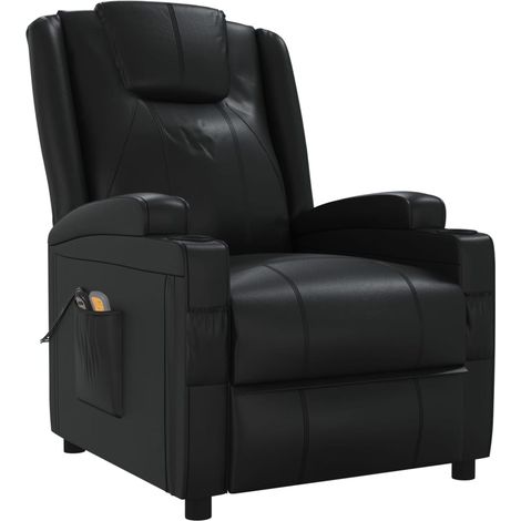 Massagesessel Elektrisch Schwarz Kunstleder vidaXL