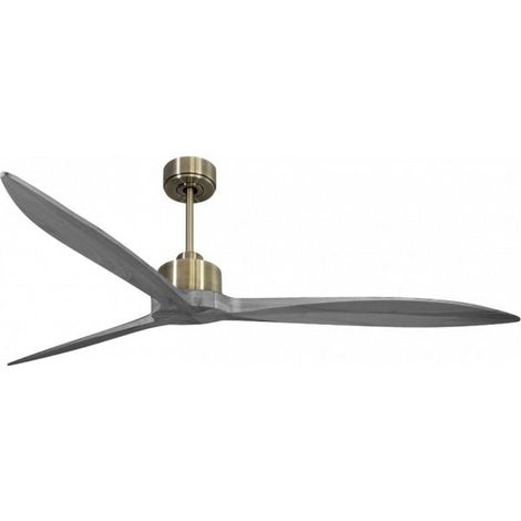 Modulo Latino Slim - Super destratificateur et ventilateur DC 166 cm laiton pales bois gris idéal 30 à 60 m²