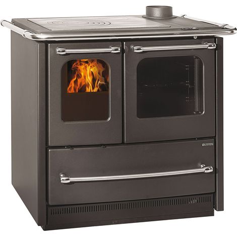 STUFA CUCINA A LEGNA 9,0 Kw SOVRANA EASY EVO 2.0 ANTRACITE 96x65xH85 cm
