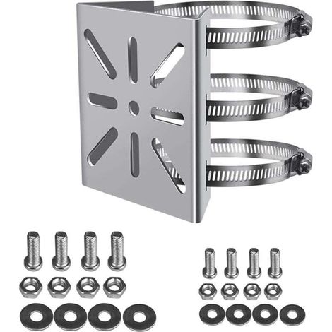 Universel Montage Vertical sur Poteau Support pour caméra de sécurité,3 Boucles Acier Inoxydable Support d'angle Montage,Support mât Convient aux caméras vidéosurveillance(100mm) (1/5)