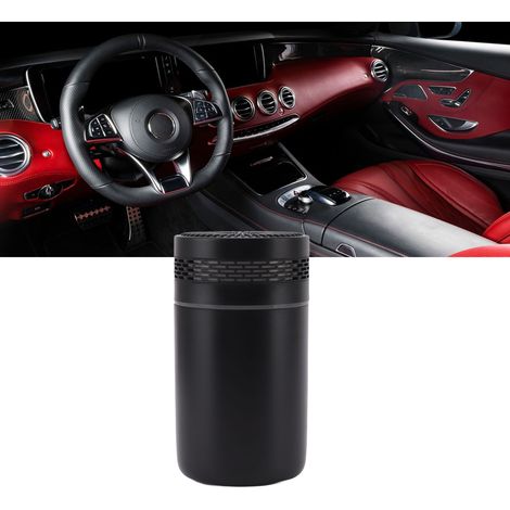 Bunter Becher-Luftbefeuchter, USB-Stecker, Autohalterung, geräuschlos, siebenfarbiges Nachtlicht, sanfte Musik, schwarz. (1/5)
