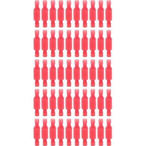 Kit de connecteurs en nylon 50 pièces, bornes isolées bout à bout mâle femelle à sertir FRFNY et MRFNY pour modification de véhicule 1.25-156 (rouge) (1/5)