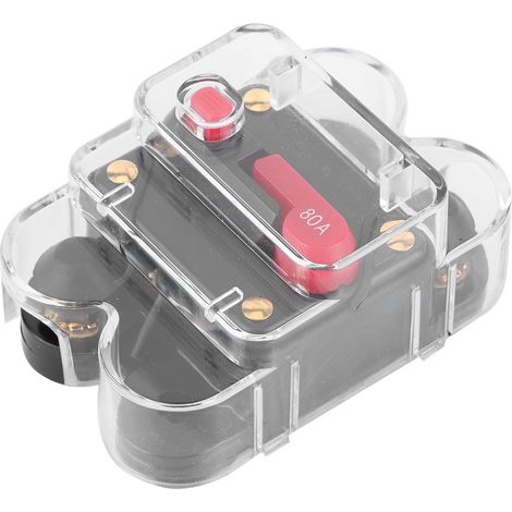 12V-24V DC Disjoncteur Automatique Auto Bateau Moto Camion Stéréo Audio Fusible Inverseur à Réarmement Manuel avec Couvercle Étanche 80A (1/5)