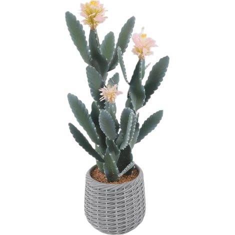 Cactus Artificiel, Apparence Réaliste, Aucune Entretien Nécessaire, Vert (1/2)