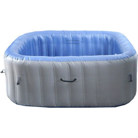 [NUNCA USADO] Torbellino HHG-362, piscina de recambio 5 personas, interior/exterior hinchable PVC laminado, cuadrado 180cm, gris-azul