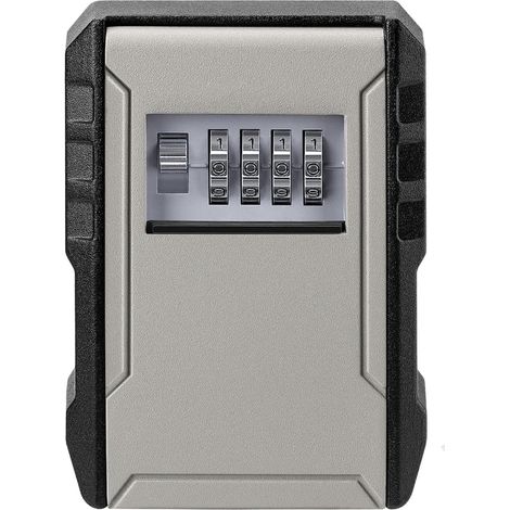 Caja metálica para llaves de pared, cerradura de combinación de 4 dígitos, impermeable, antirrobo, gran capacidad, gris, 12 x 8,9 x 4,4 cm (1/5)