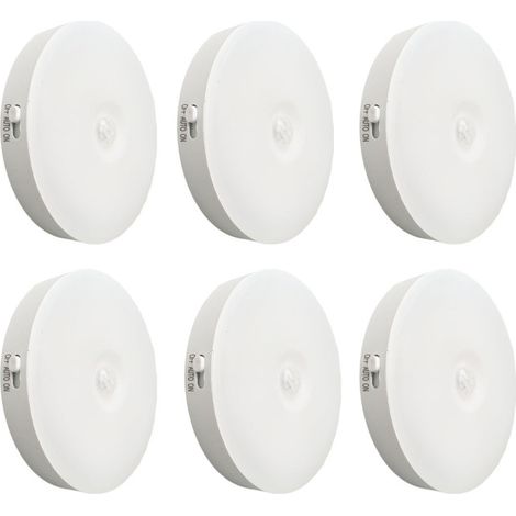 Bewegungsmelder-Nachtlicht, wiederaufladbare LED-Lampe per USB, intelligenter Sensor (weiß, 6er-Pack) (1/5)
