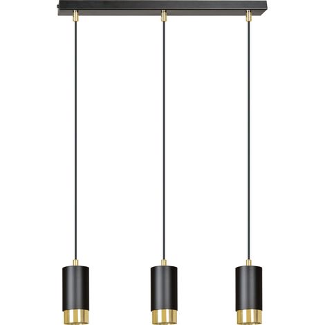 Suspension Emibig Fumiko métal 3xGU10 noir/or réglable (1/5)